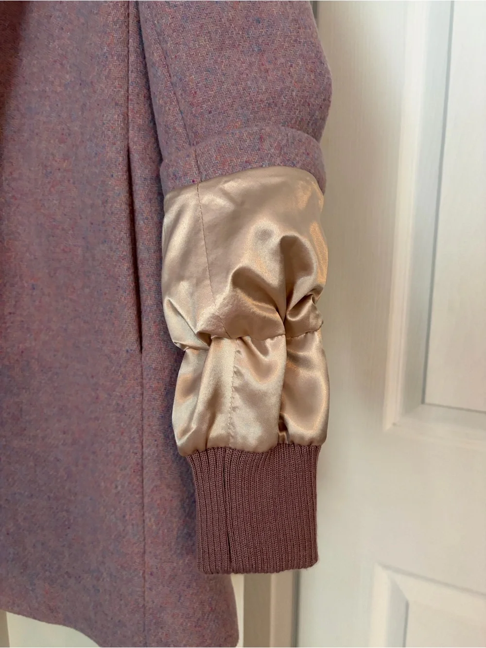 J. Crew Lodge Coat Dusty Mauve Wool Zip-Front Pea Coat - Picture 7 of 13